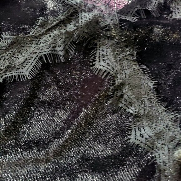 New with tags sz 4 Topshop Black Velvet Glitter Bodysuit - Picture 5 of 6